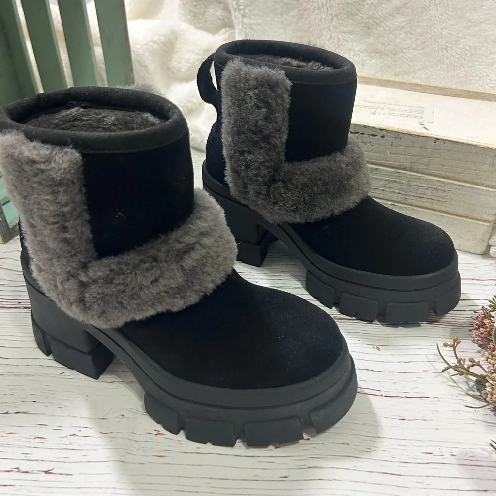 Ugg Brooklyn sunburst platform sheepskin suede boots - Picture 4 of 11